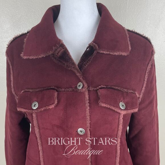 Rare Dark Red Faux Suede Jacket ASO Willow Buffy the Vampire Slayer Fall Classic - Picture 8 of 14